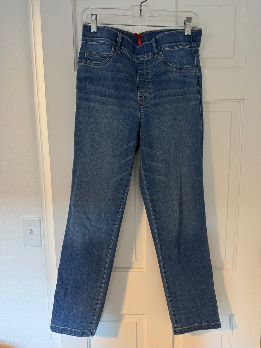 SPANX Women's Straight-Leg Jeans in Blue Denim